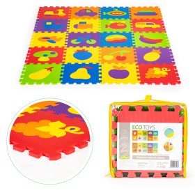 Farebná vzdelávacie podložka - penové puzzle, EcoToys