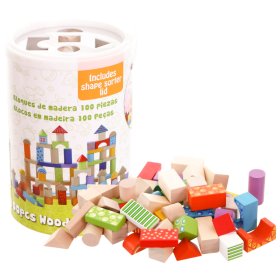 Drevené kocky Ecotoys - 100 ks, EcoToys