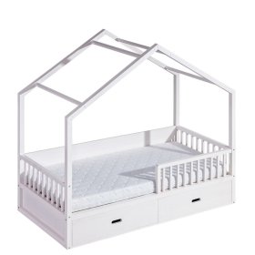 Detská posteľ domček Viktor - 200x90 cm - šedá, Dolmar