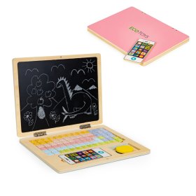 Drevený magnetický notebook ružový, EcoToys