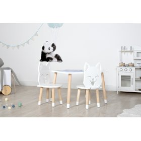 Detský stôl so stoličkami - Líška - biely, Ourbaby