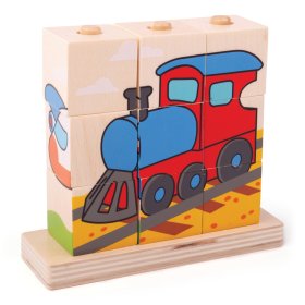Bigjigs Baby Nasadzovacie kocky dopravné prostriedky, Bigjigs Toys