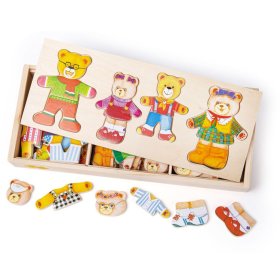 Bigjigs Toys Oblékací puzzle Medvedia rodinka, Bigjigs Toys