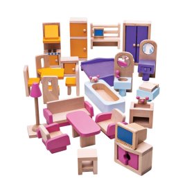 Bigjigs Toys Drevený nábytok do domčeka pre bábiky, Bigjigs Toys