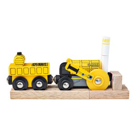 Bigjigs Rail Replika historickej lokomotívy Rocket + 2 koľaje, Bigjigs Rail