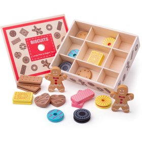 Bigjigs Toys Box s drevenými sušienkami, Bigjigs Toys