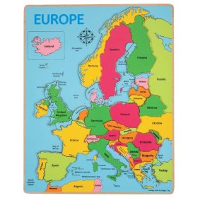 Bigjigs Toys Drevené puzzle mapa Európy 25dílků