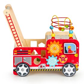 Drevené chodítko - hasičské auto, EcoToys
