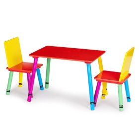 Set stolčeka a stoličiek - farby dúhy, EcoToys