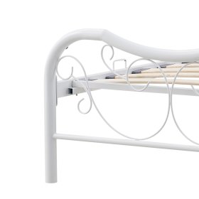 Kovová posteľ FABRIZIA 90 x 200 cm - Biela