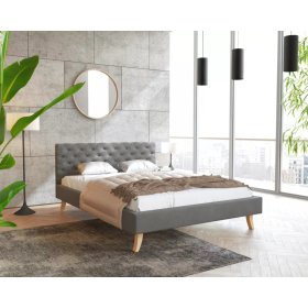Čalúnená posteľ Kalifornia 140 x 200 cm - tmavo šedá, FDM