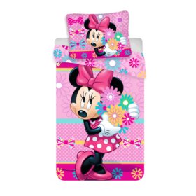 Detské obliečky 140 x 200 cm + 70 x 90 cm cm Minnie kvety, Sweet Home, Minnie Mouse