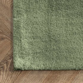 Hodvábny koberec Rabbit - olivovo zelený