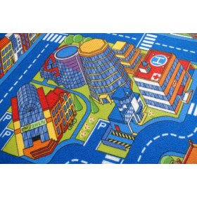 Detský koberec BIG CITY - modrý