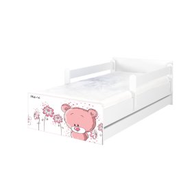 Detská posteľ MAX Pink Teda Bear 160x80 cm - biela