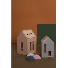 Magnetický Montessori drevený domček - pink, Babai