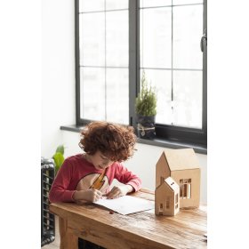 Magnetický Montessori drevený domček - natural, OKT