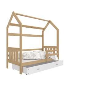 Detská posteľ domček Filip - prírodná-biela, AJK meble