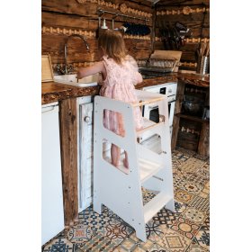 Montessori učiaca veža Nora - biela, LilaBaby