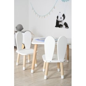 Detský stôl so stoličkami - Ušká - biely, Ourbaby