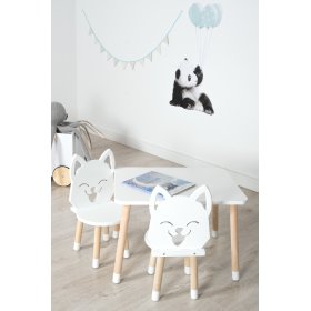 Detský stôl so stoličkami - Líška - biely, Ourbaby