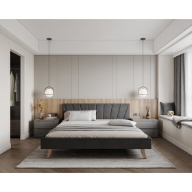 Čalúnená posteľ HEAVEN 120 x 200 cm - Sivá, FDM