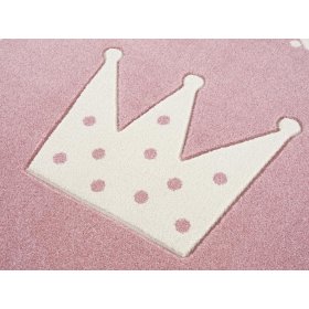 Detský koberec Crown - ružovo-biely, LIVONE