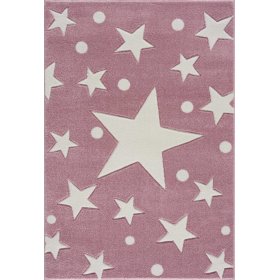 Detský koberec Hviezdy - ružovo-biely, LIVONE