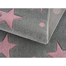 Detský koberec Hviezdy - šedo-ružový, LIVONE