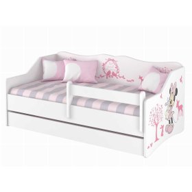 Detská posteľ s chrbtom - Minnie Mouse a zvieratká, BabyBoo, Minnie Mouse