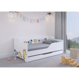 Detská posteľ s chrbtom LILU 160 x 80 cm - ZOO, Wooden Toys
