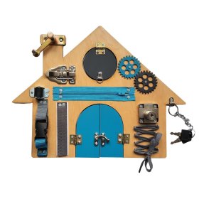 Activity board - Domček - modrý, ABAM