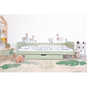Rastúca posteľ Nell 2v1 - pastelovo zelená, Ourbaby