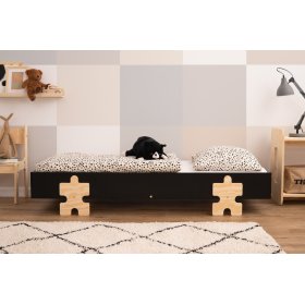 Univerzálna posteľ Puzzle - čierna, SMARTWOOD