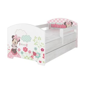 Detská posteľ sa zábranou - Minnie Mouse - dekor nórska borovica, BabyBoo, Minnie Mouse