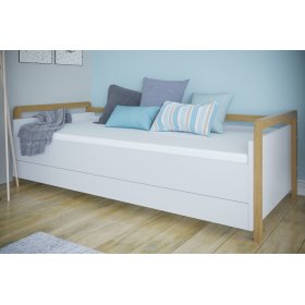 Posteľ s operadlom Viktor 180 x 80 - biela, All Meble