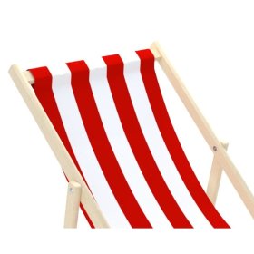 Plážové ležadlo Pruhy - červeno-biele, CHILL