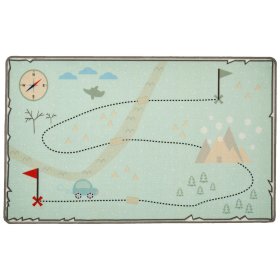 Detský koberec Mapa pokladov - mätový