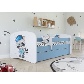 Detská posteľ so zábranou - Mýval - modrá