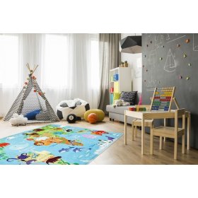Detský koberec - Mapa sveta, VOPI