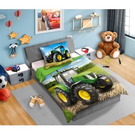 Detské obliečky 140x200 cm + 70x90 cm Zelený traktor, Faro