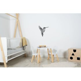 Drevený geometrický obraz - Kolibrík - rôzne farby