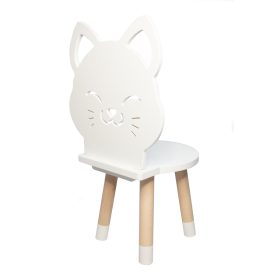 Detský stôl so stoličkami- Mačička - biely
