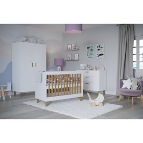 Detská postieľka KUBI 120 x 60 cm - biela, All Meble