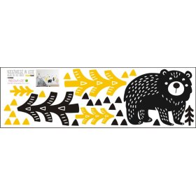 Dekorácia na stenu - medveď v lese - žlto-čierna, Mint Kitten