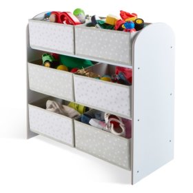 Organizér na hračky so šedými a bielymi boxami, Moose Toys Ltd 