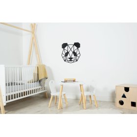 Drevený geometrický obraz - Panda - rôzne farby