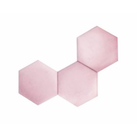 Čalúnený panel Hexagon - púdrovo ružový, MIRAS