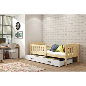 Detská posteľ EXCLUSIVE - prírodná s grafitovým detailom, BMS