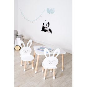 Detský stôl so stoličkami - Zajac - biely, Ourbaby